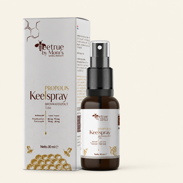 Proef van Keelspray met achtergrondkleur #F7F3EA