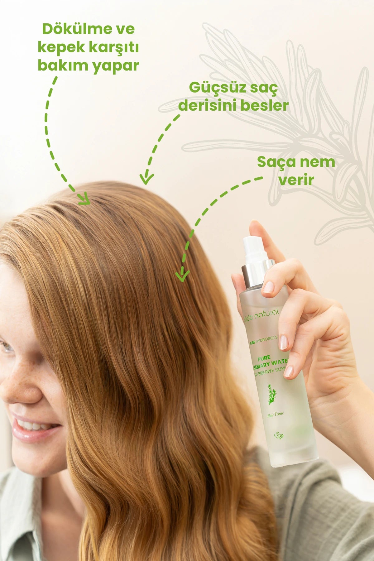 Rozemarijnwater Versterkende Haar Tonic – 100% natuurlijk en puur, 100 ml
