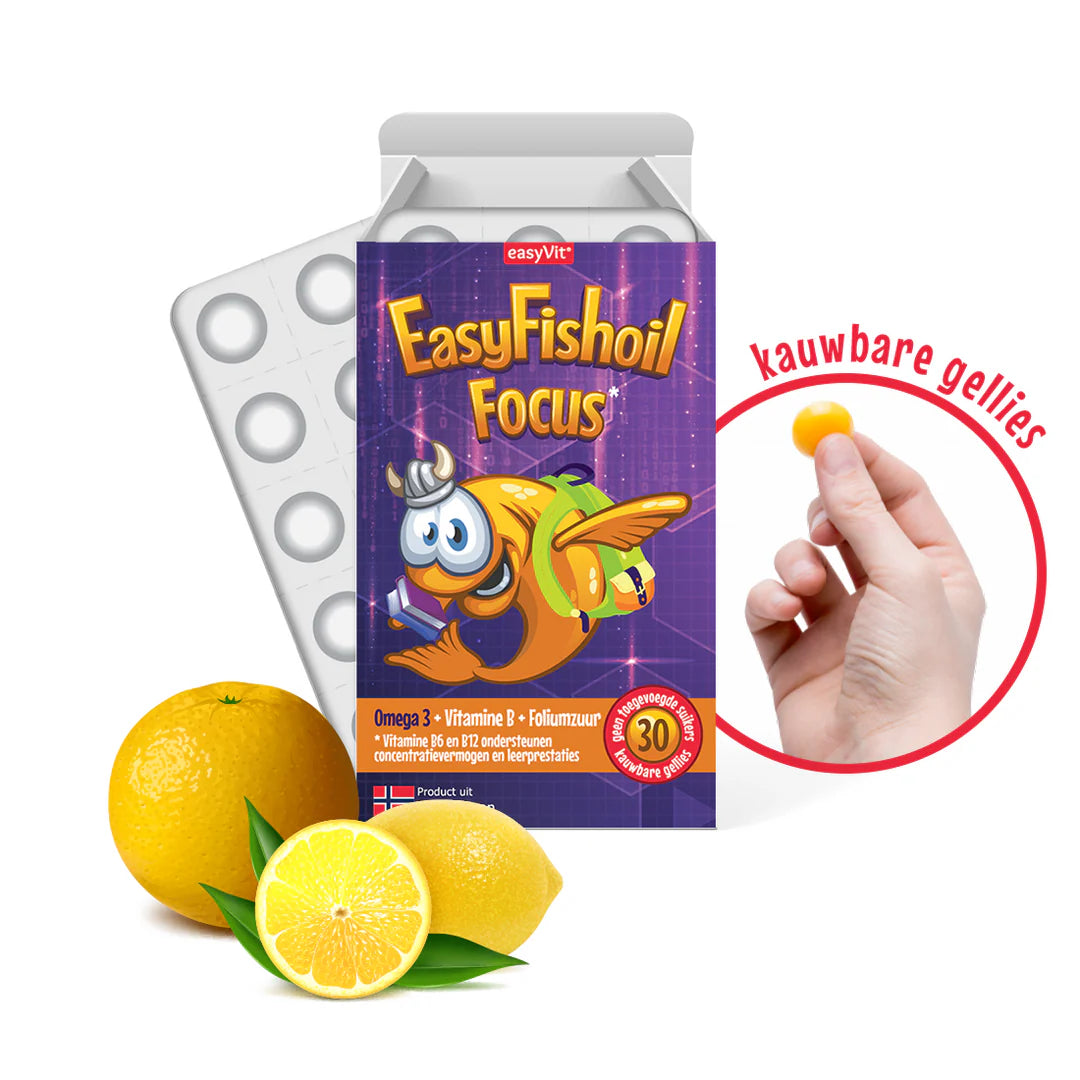 EasyFishoil Focus Vitamine B en Omega 3 voor kinderen