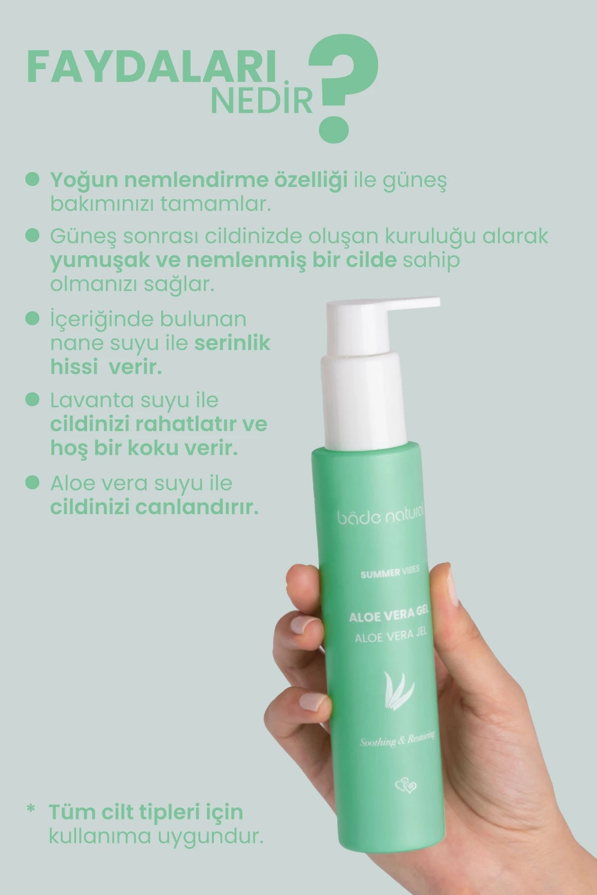 Aloë Vera Gel – Hydraterende After Sun, 100% natuurlijk, 100 ml
