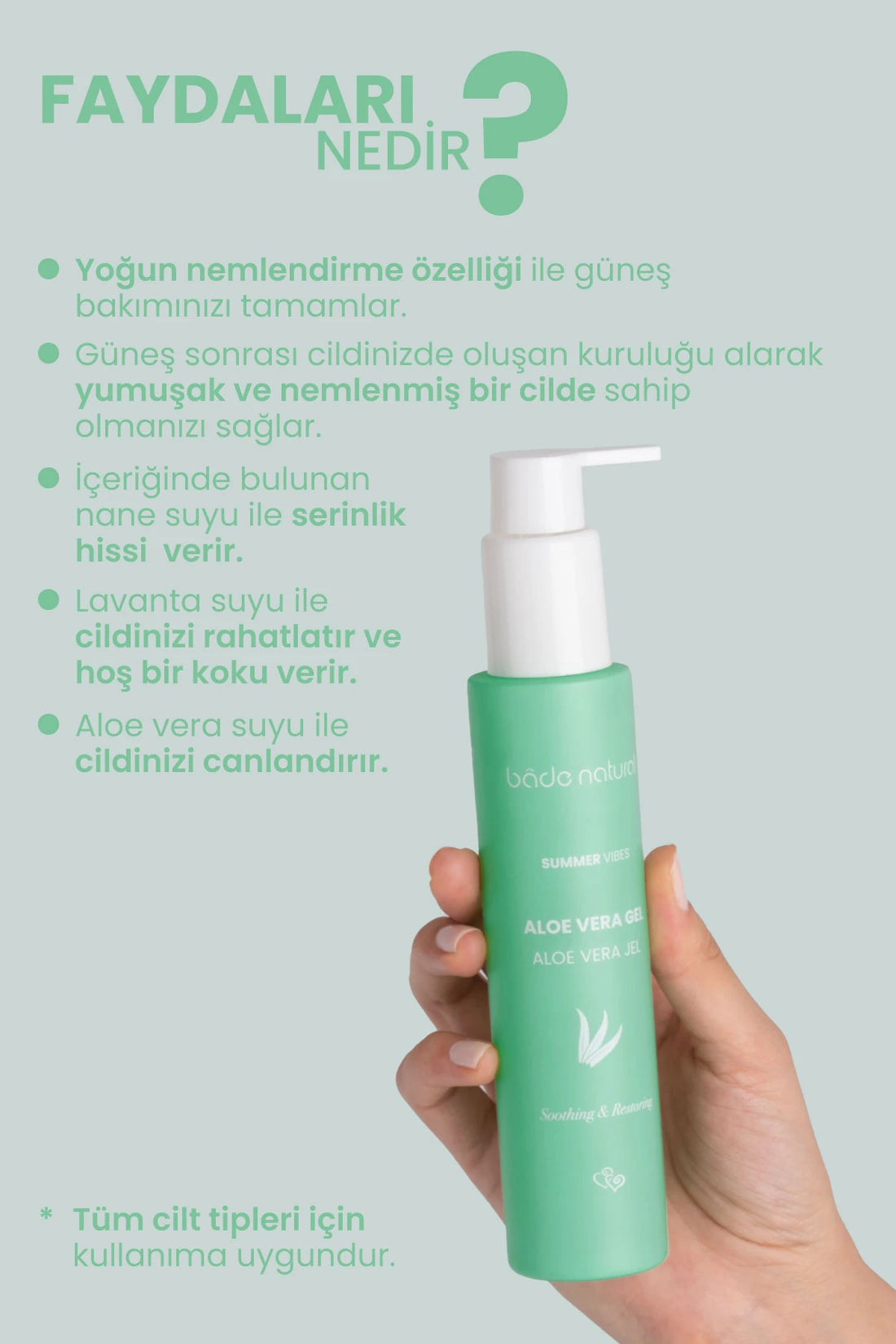 Aloë Vera Gel – Hydraterende After Sun, 100% natuurlijk, 100 ml