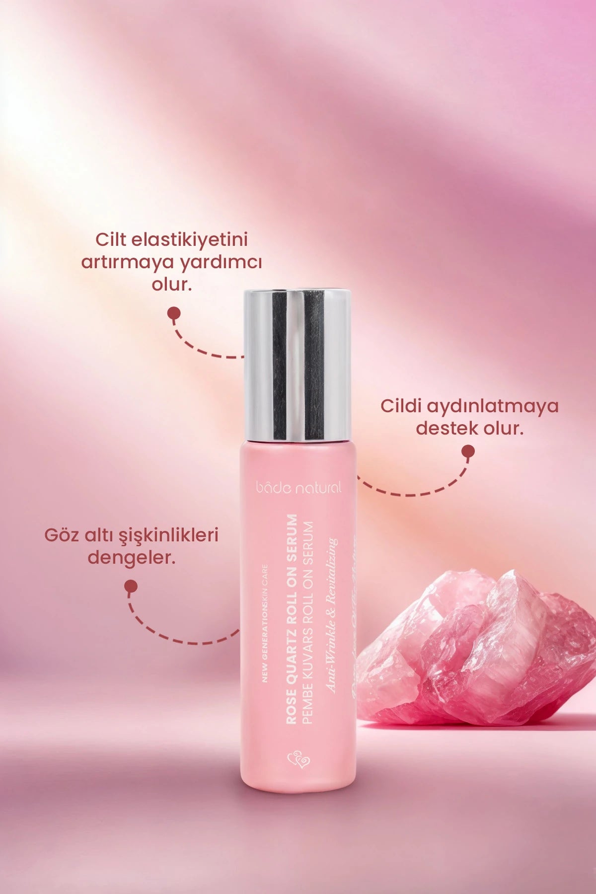 Roze Kwarts Roll-On Antioxidant Gezichtsmassage Serum 10 ml