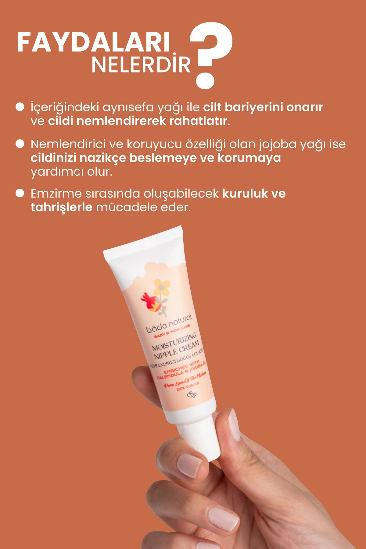Hydraterende Tepelcrème – 100% Natuurlijk, tegen kloofjes en voor verzorging (30 ml)