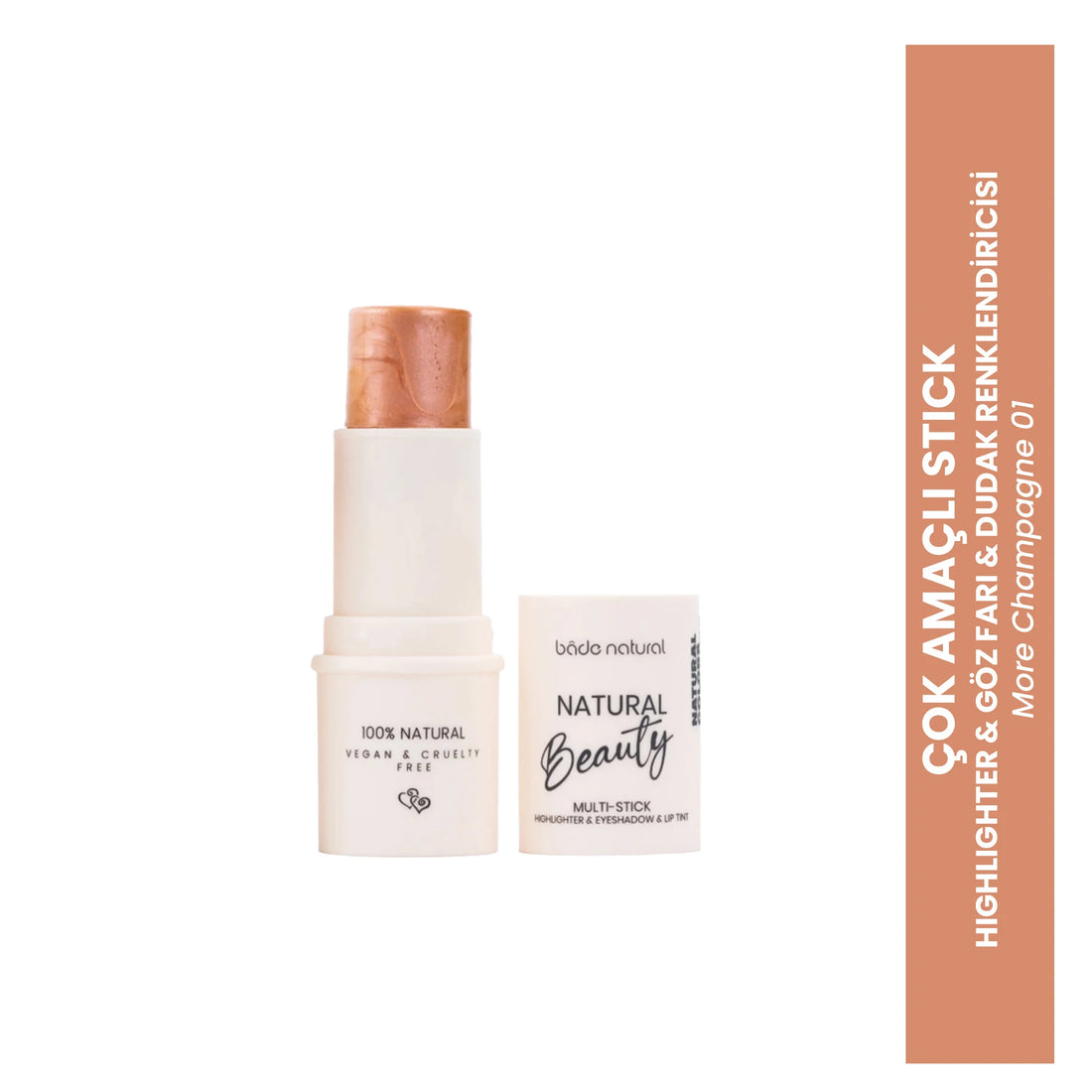 Highlighter & Oogschaduw & Lipkleur Multifunctionele Stick More Champagne 01 – 100% natuurlijk