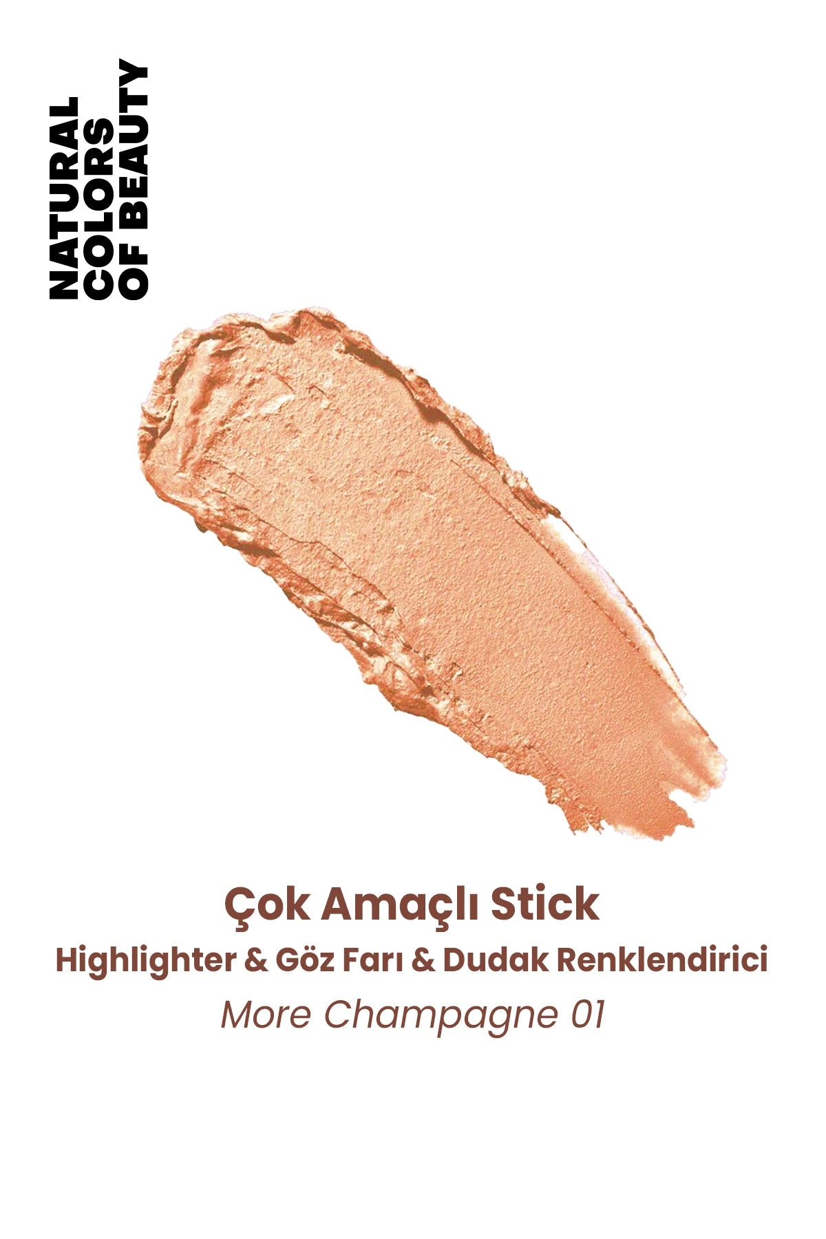 Highlighter & Oogschaduw & Lipkleur Multifunctionele Stick More Champagne 01 – 100% natuurlijk
