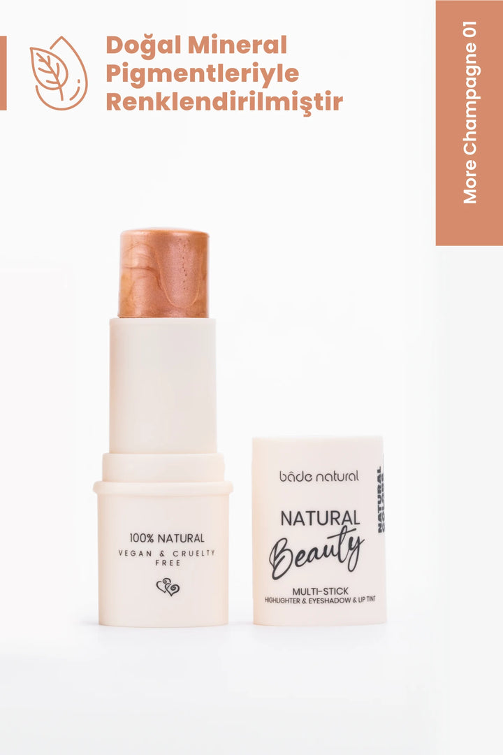 Highlighter & Oogschaduw & Lipkleur Multifunctionele Stick More Champagne 01 – 100% natuurlijk