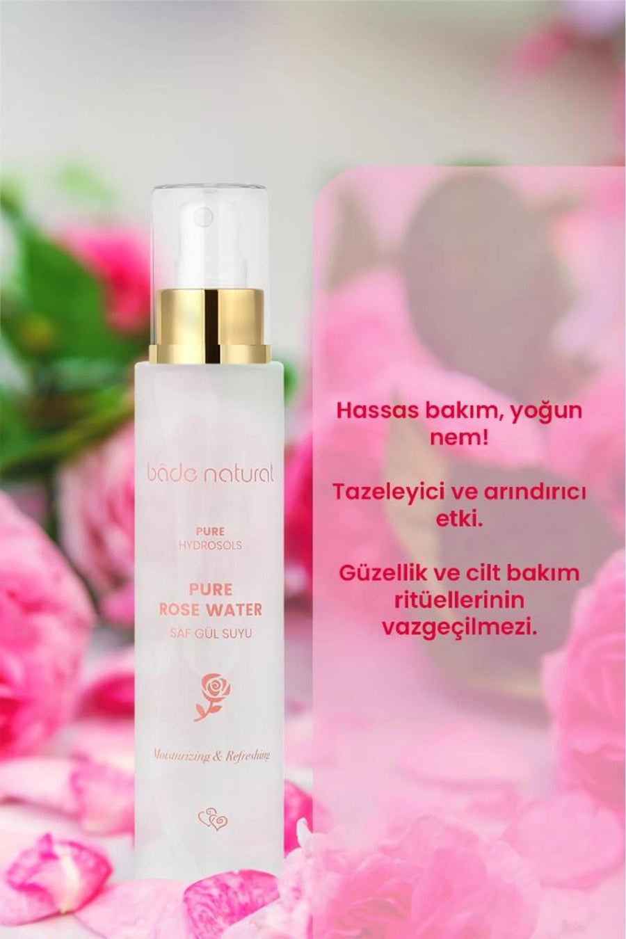 Rose Water – Pore-Refining, Brightening and Purifying Toner, 100% Natural and Pure, 100 ml