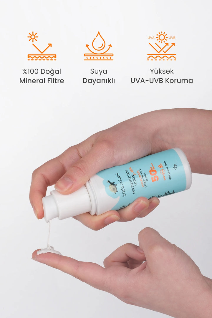 100% Natuurlijk Kinderen Zonnebrandcrème Lotion - SPF 50+ Hoog Bescherming - 100 ml