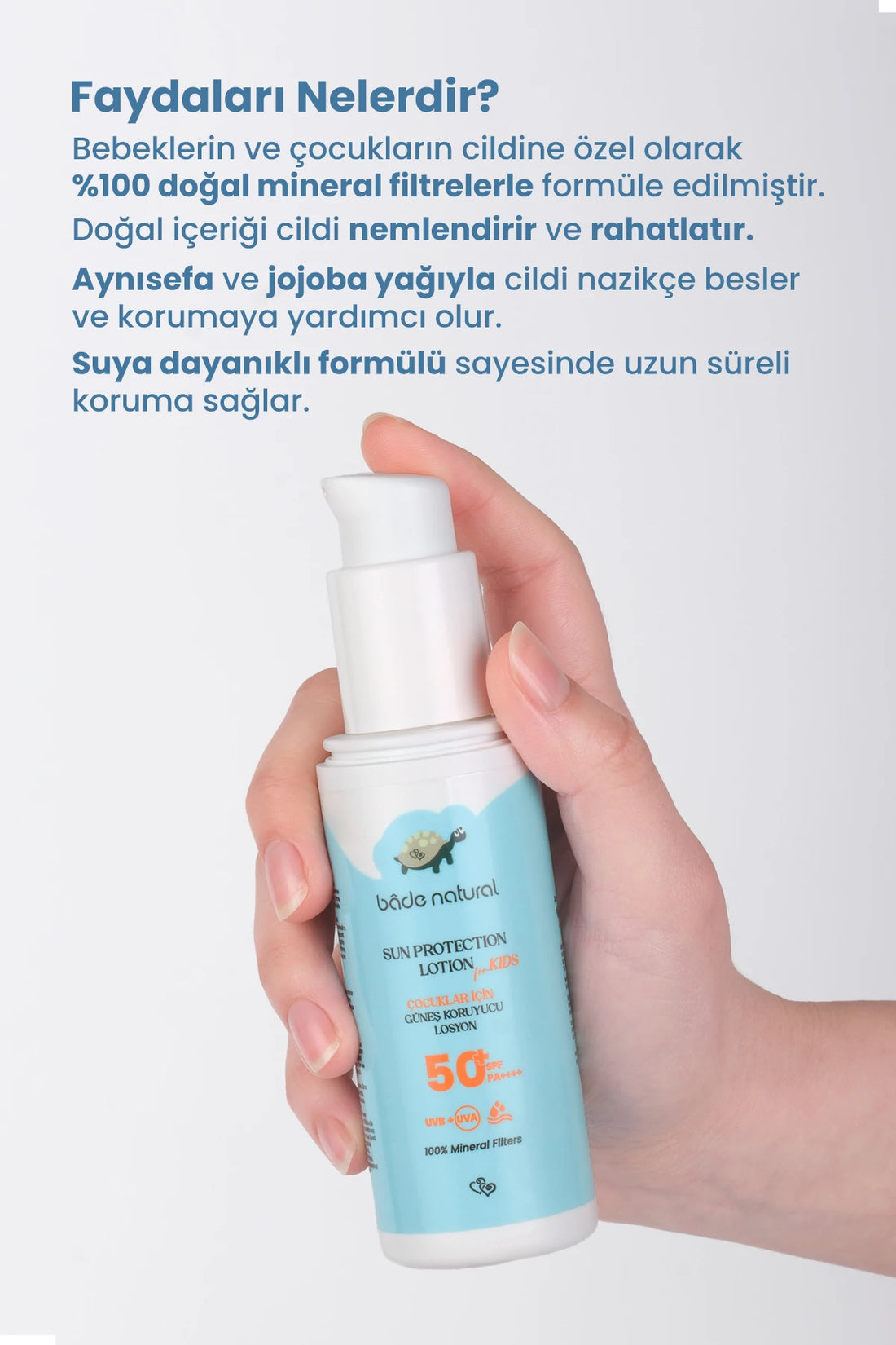 100% Natuurlijk Kinderen Zonnebrandcrème Lotion - SPF 50+ Hoog Bescherming - 100 ml