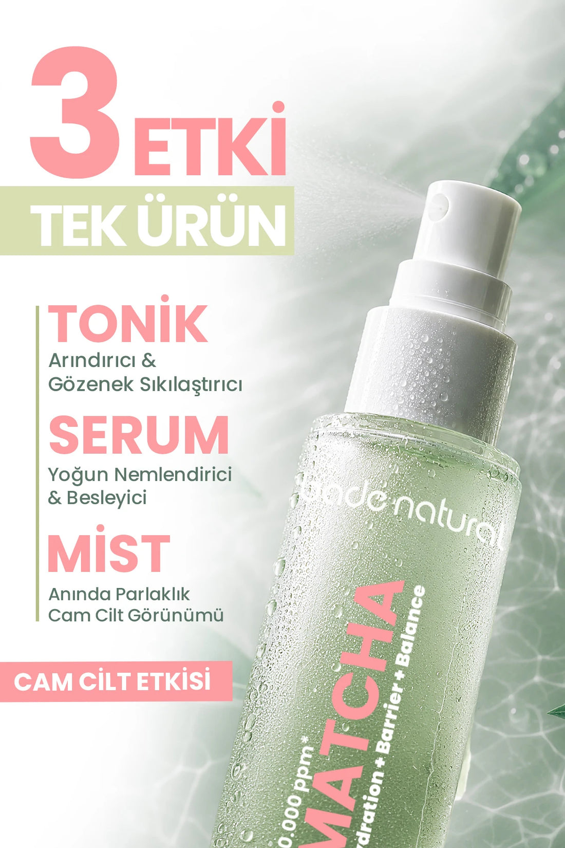 Matcha Antioxidant Glass Skin Intensief Hydraterende en Verfrissende Gezichtsspray, 100 ml