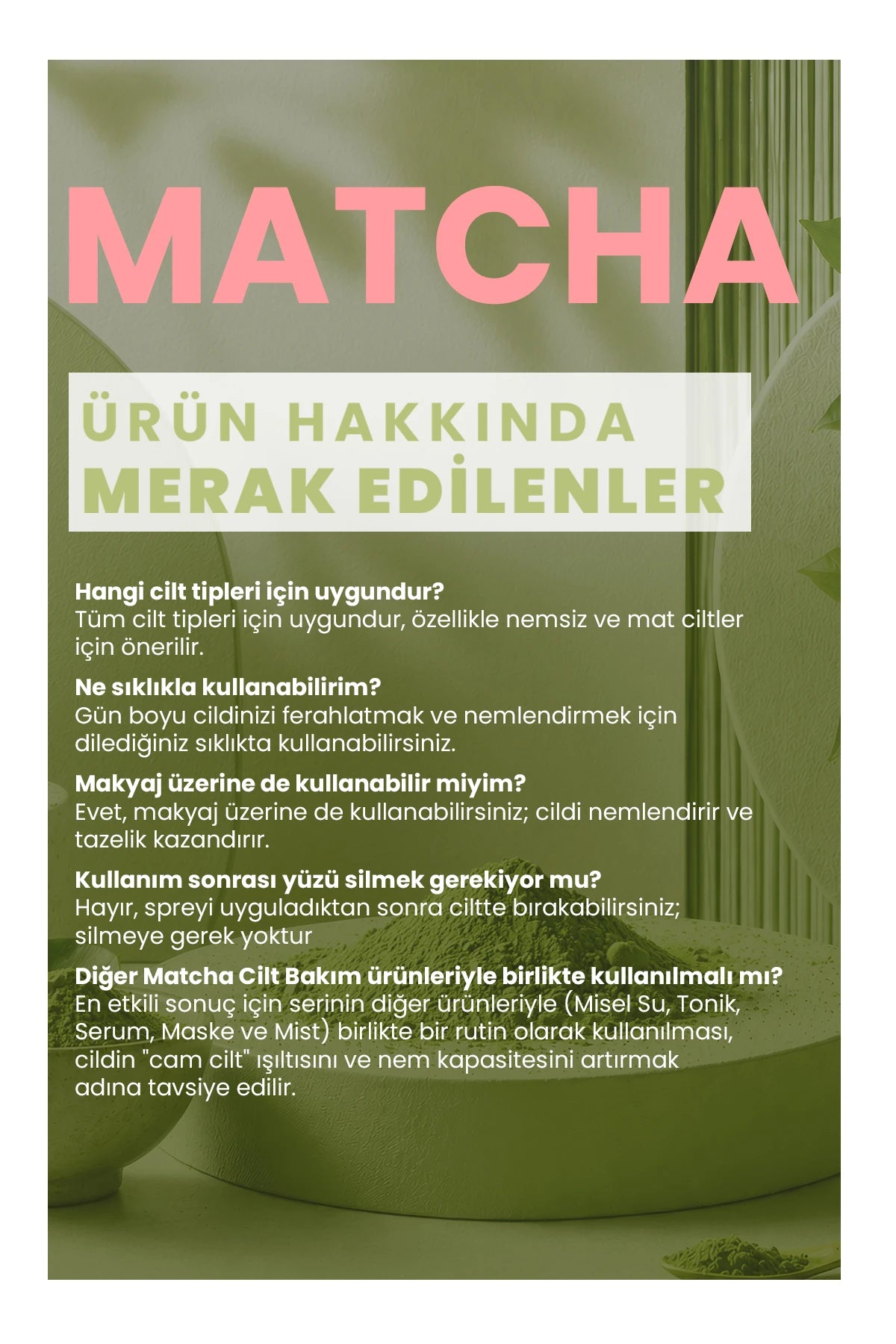 Matcha Antioxidant Glass Skin Intensief Hydraterende en Verfrissende Gezichtsspray, 100 ml
