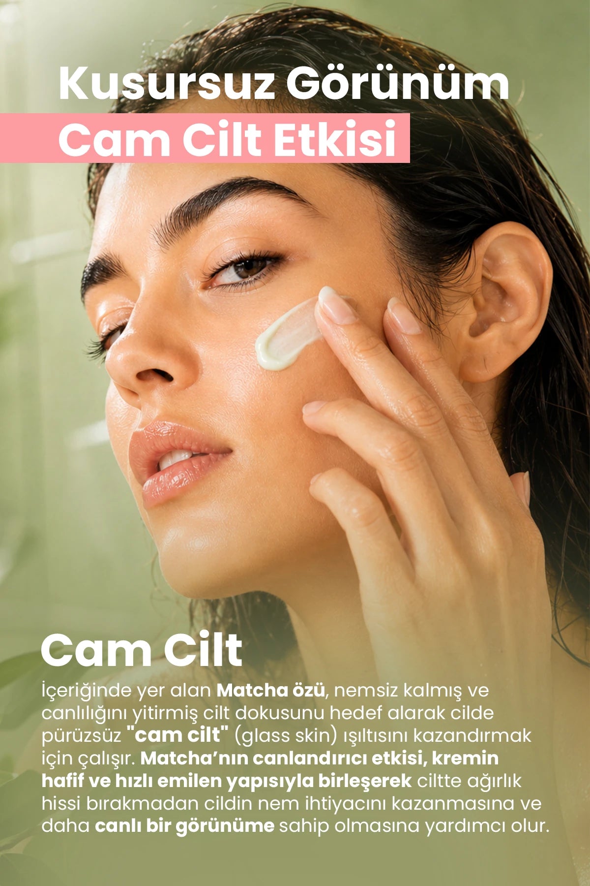 Matcha Antioxidant Glass Skin Intensief Hydraterende en Huidbarrière Versterkende Gezichtscrème, 50 ml