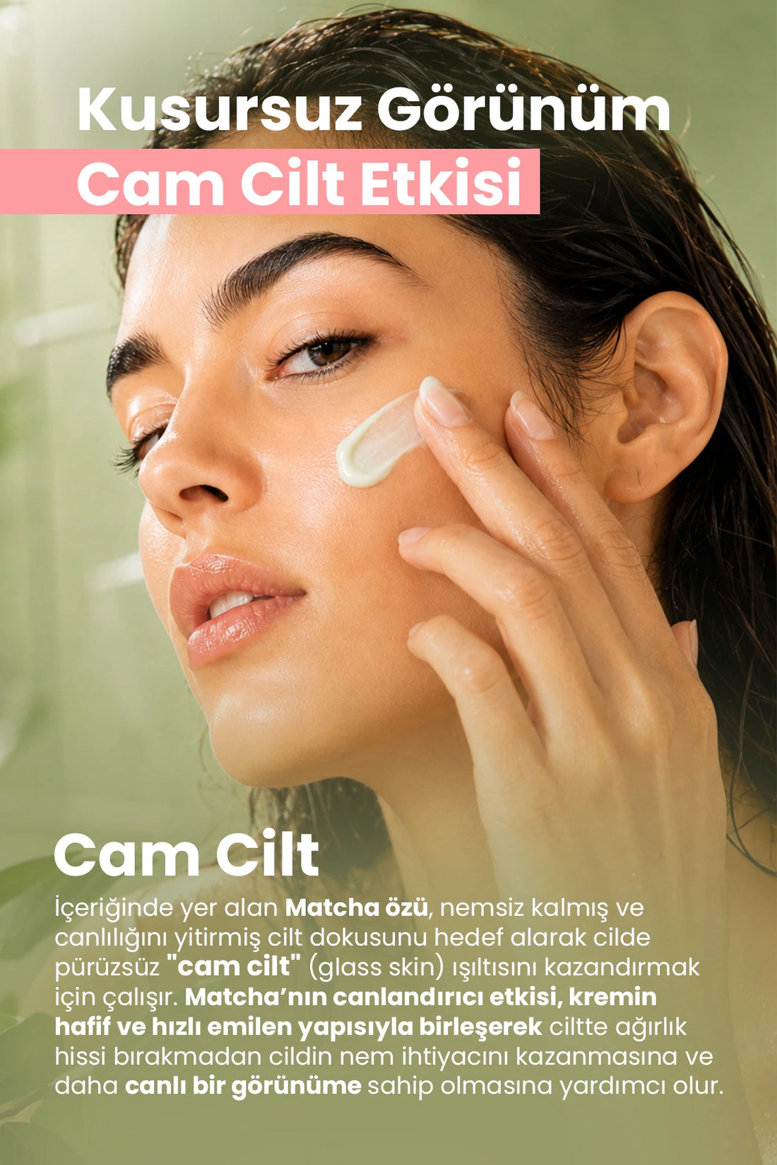 Matcha Antioxidant Glass Skin Intensief Hydraterende en Huidbarrière Versterkende Gezichtscrème, 50 ml