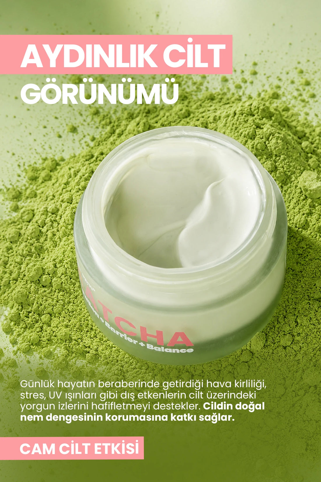 Matcha Antioxidant Glass Skin Intensief Hydraterende en Huidbarrière Versterkende Gezichtscrème, 50 ml